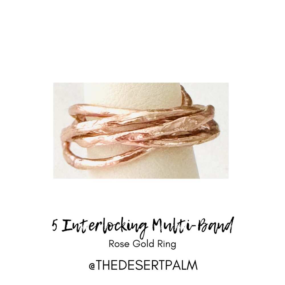 5-Band Interlocking Ring ✨ | Rose Gold Plated Rolling Ring | Size 7